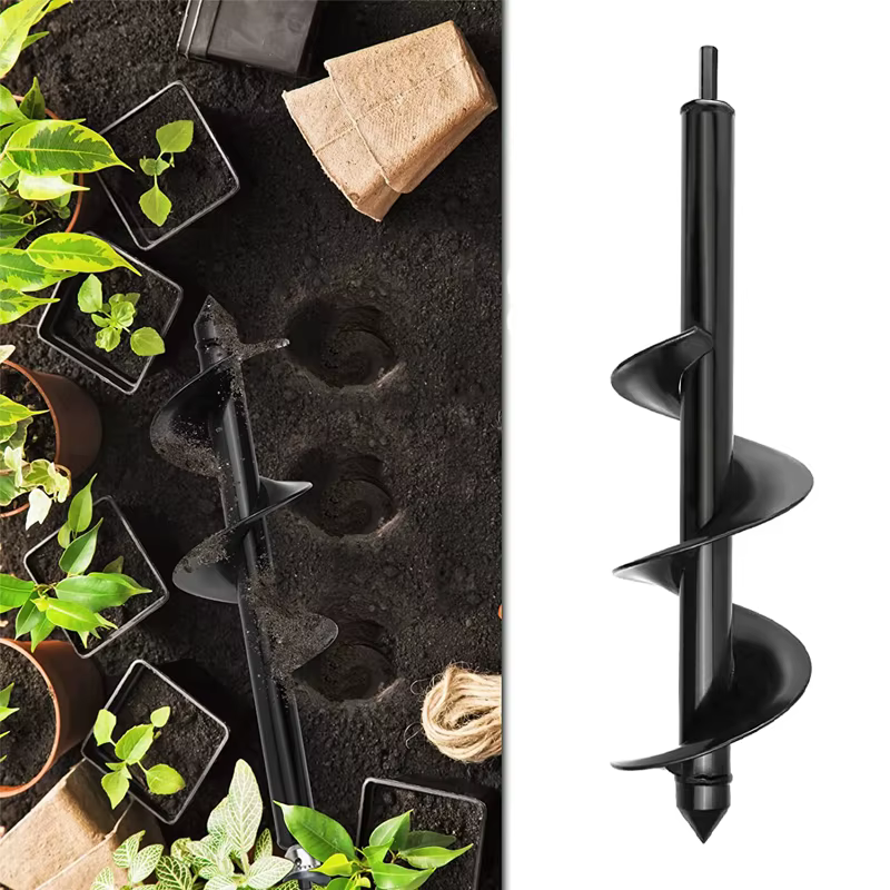 Foret à tarière de jardin, 9 tailles, outil, pelle à trous en spirale, perceuse au sol, perceuse de terre pour la plantation de graines, clôture de jardinage, jardinière de fleurs