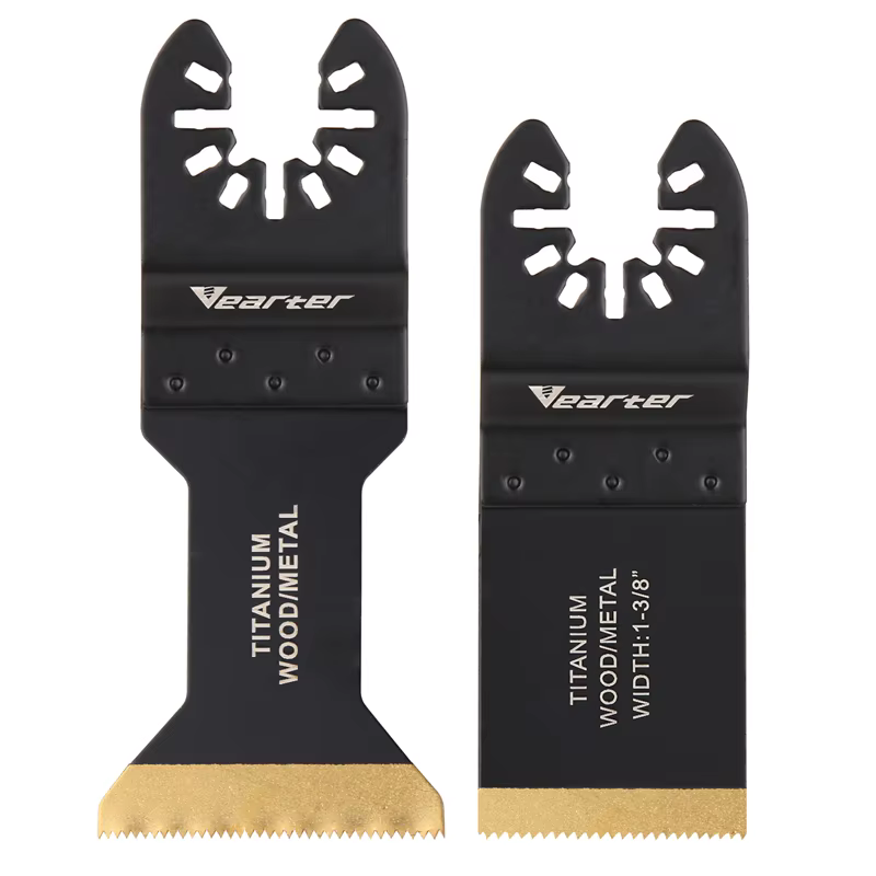 Vearter 2 pièces 34/44mm lame de scie multi-outils oscillante universelle revêtue de titane pour couper le métal clou bois plastique matériau dur
