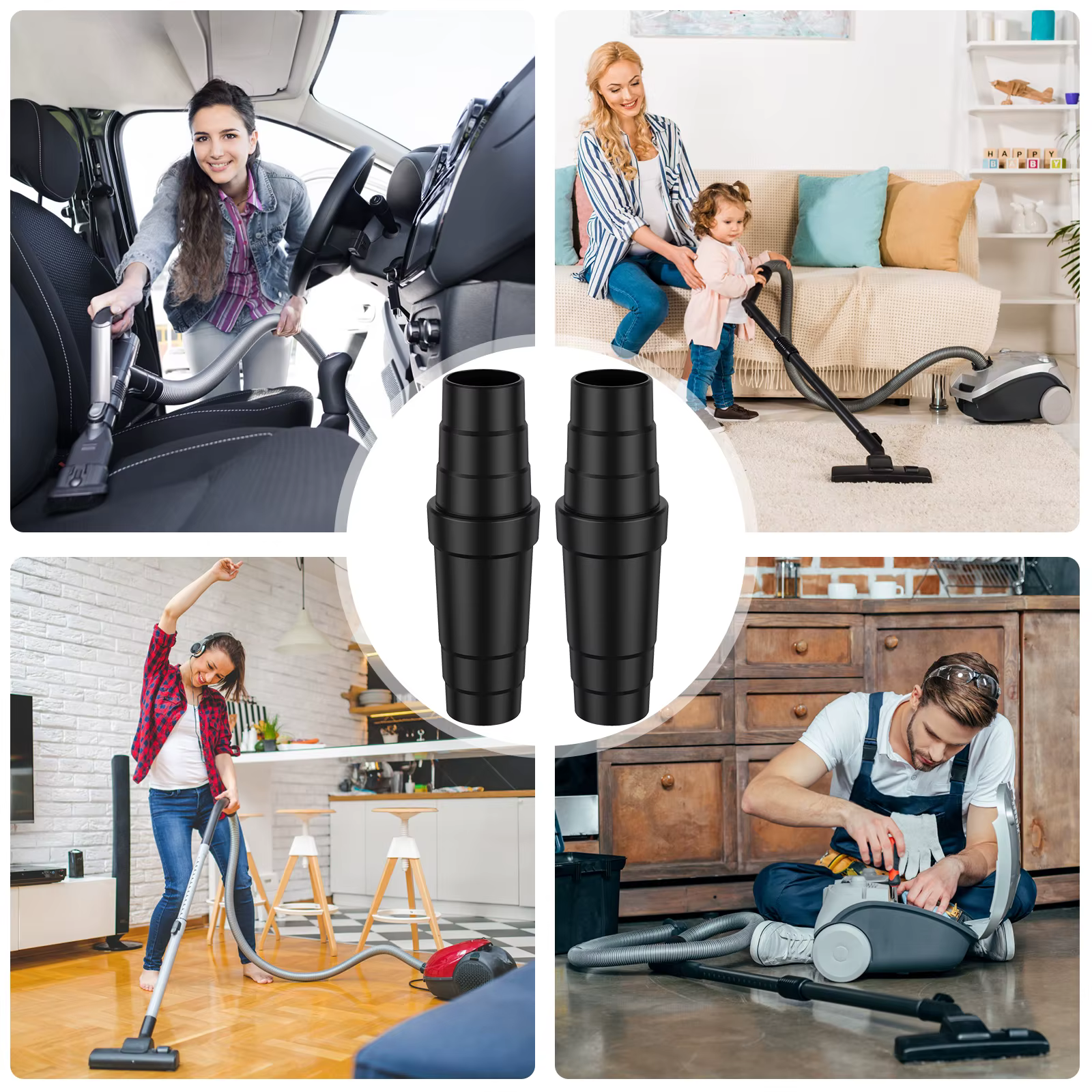Convertisseur de connecteur de tuyau flacon de poussière pour aspirateur