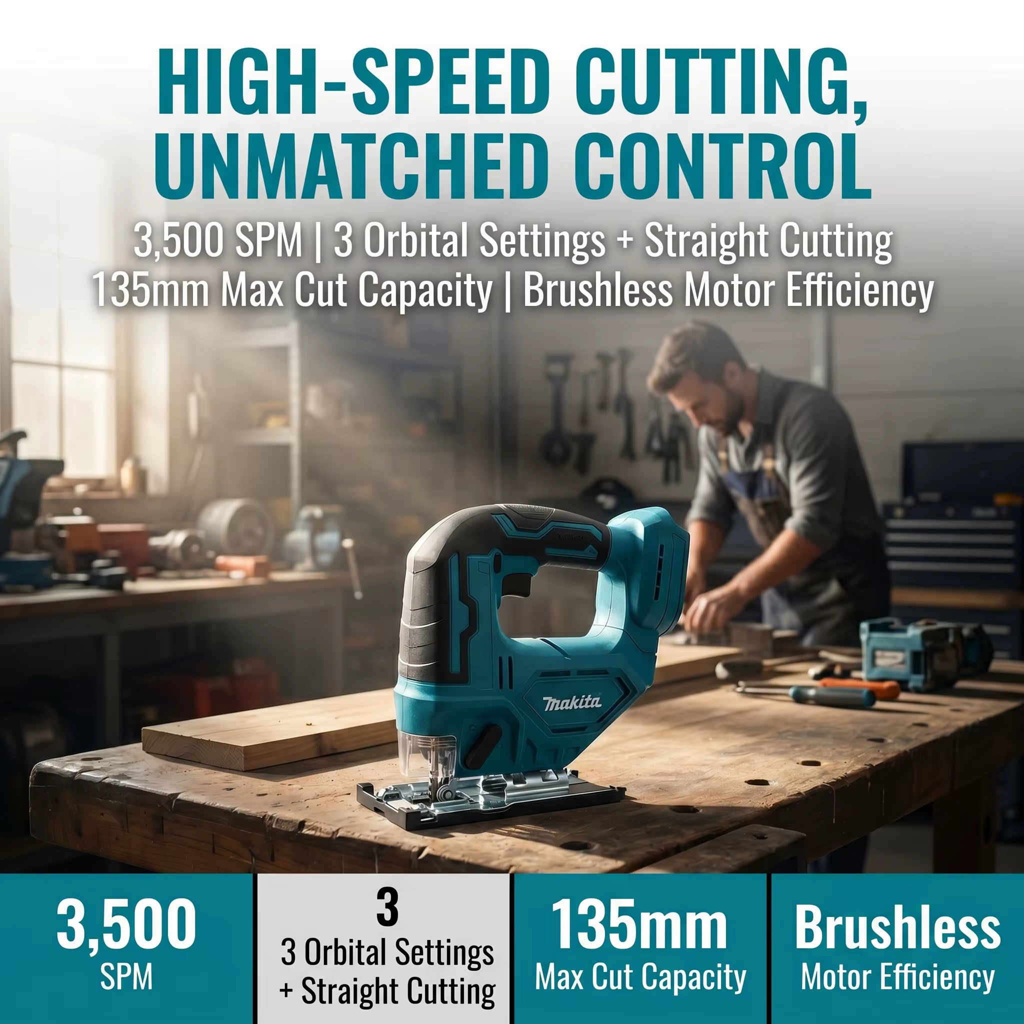 Scie sauteuse électrique sans fil Makita DJV182Z 18V à batterie lithium rechargeable