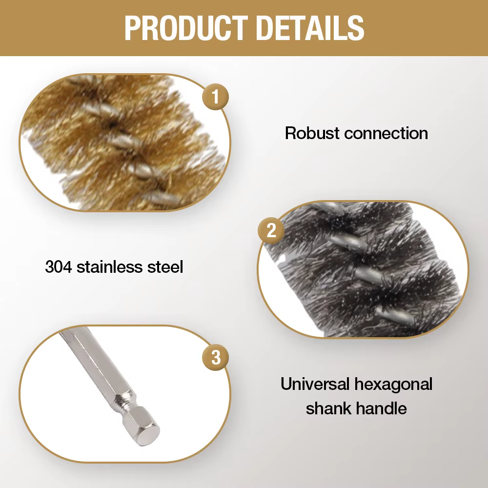Ensemble de 4/8 brosses métalliques en acier inoxydable