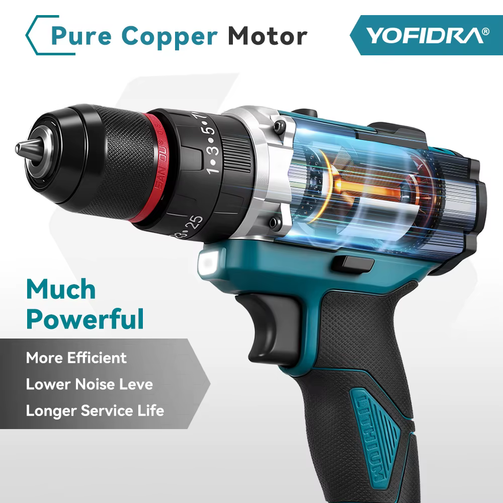 YOFIDRA 3IN1 perceuse à percussion électrique 25 + 3 couple