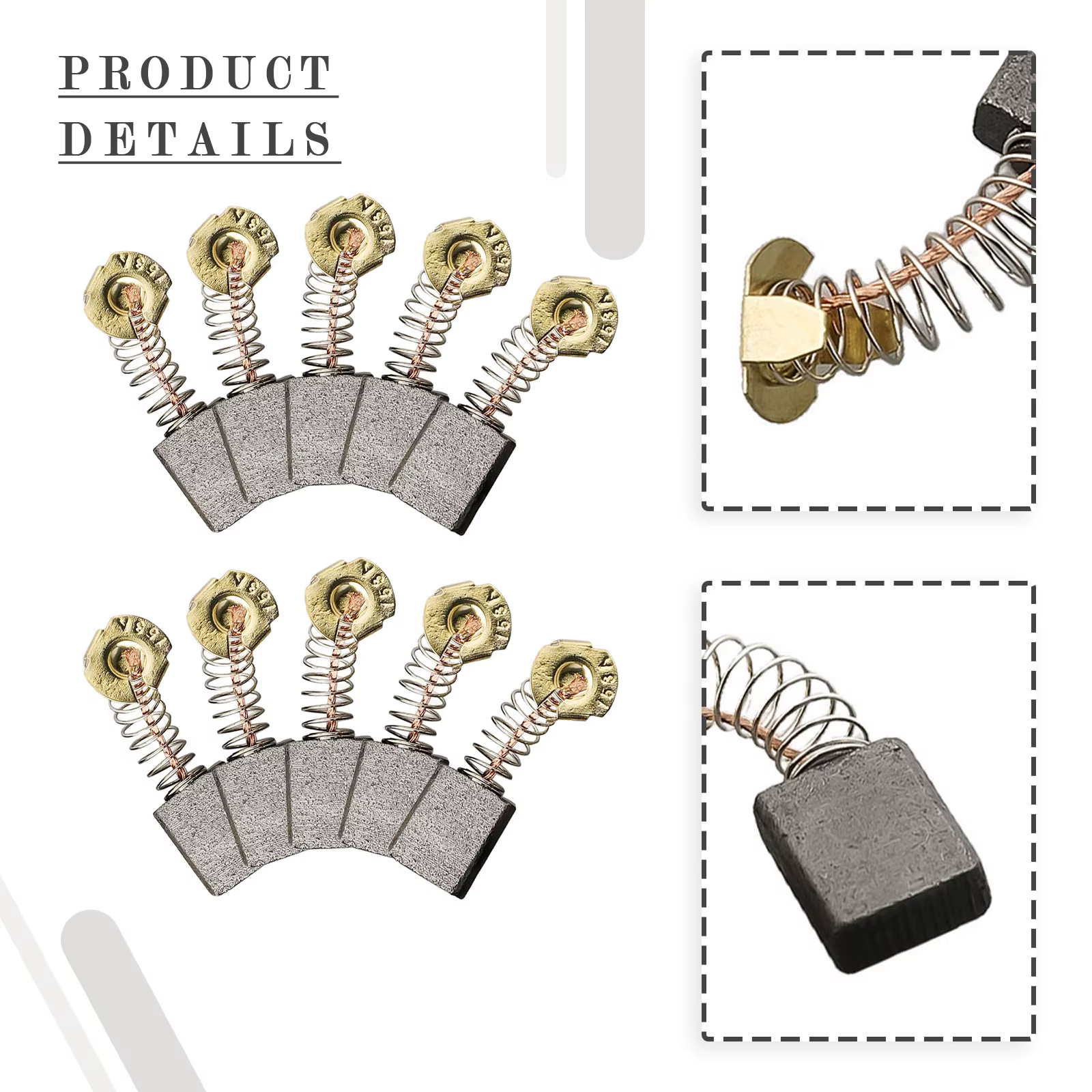Brosses en carbone noires et dorées pour scie circulaire DW364 DW384