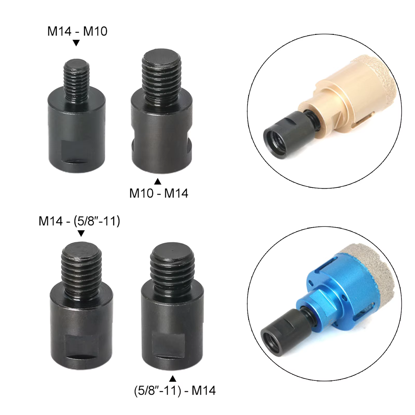 Adaptateur de meuleuse d'angle convertisseur M10 M14 5/8-11