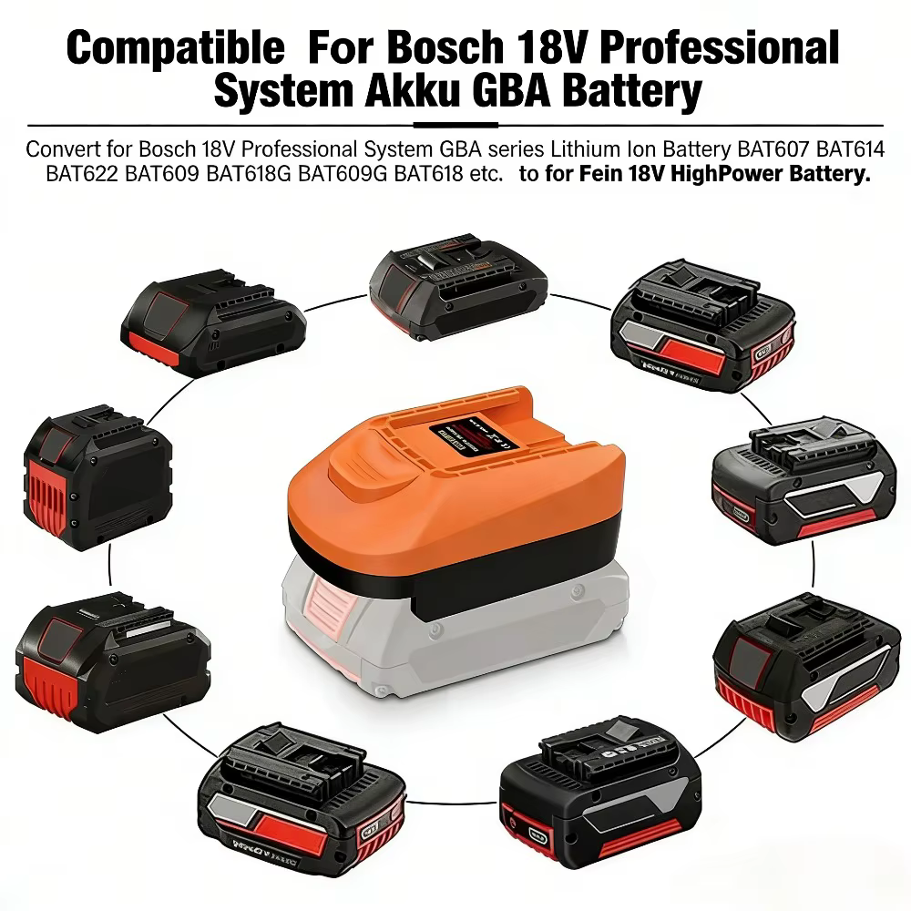 Adaptateur de batterie BOS18FIN pour outils Bosch vers Fein