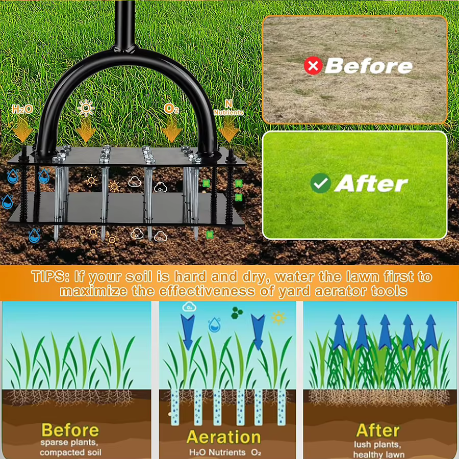 Scarificateur outils de jardinage de pelouse