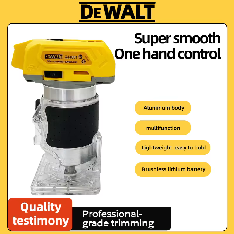 Routeur à bois sans fil Dewalt 33000 tr/min : un outil polyvalent conçu pour le rainurage