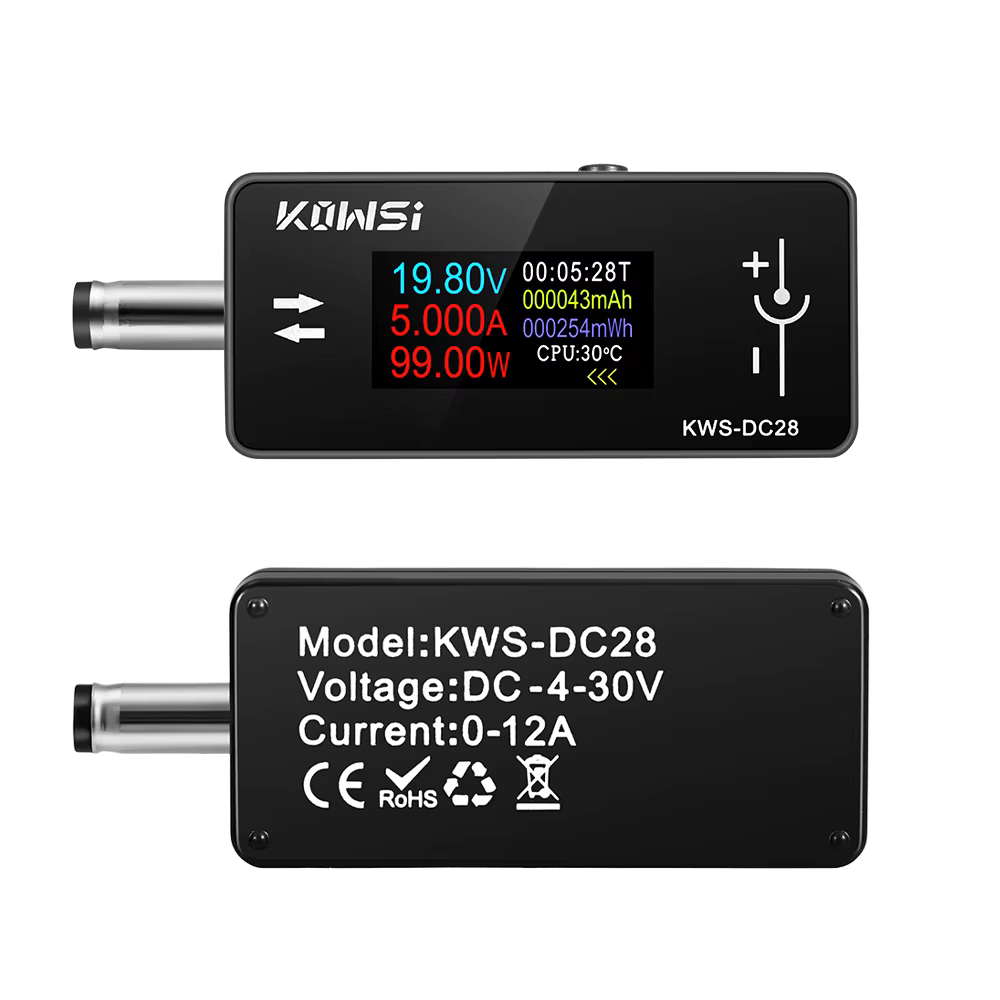 DC28 0.96 pouces TFT HD affichage numérique voltmètre cc compteur de puissance téléphone portable testeur de charge