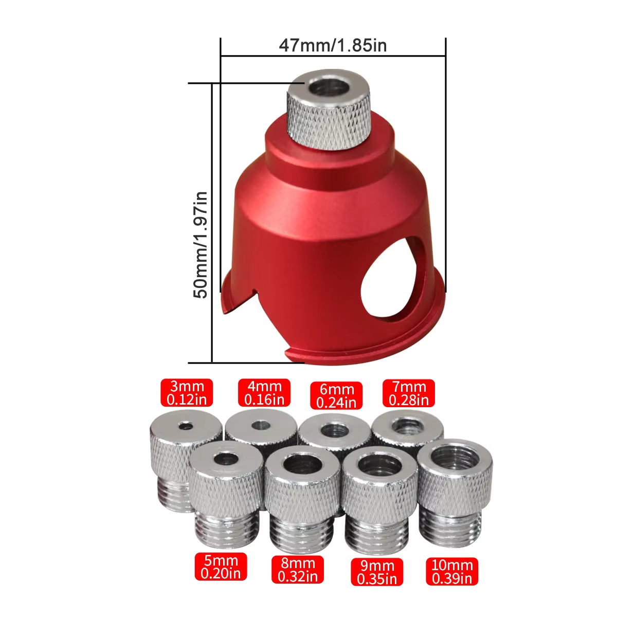 Guide de perçage vertical 3-10 mm en aluminium