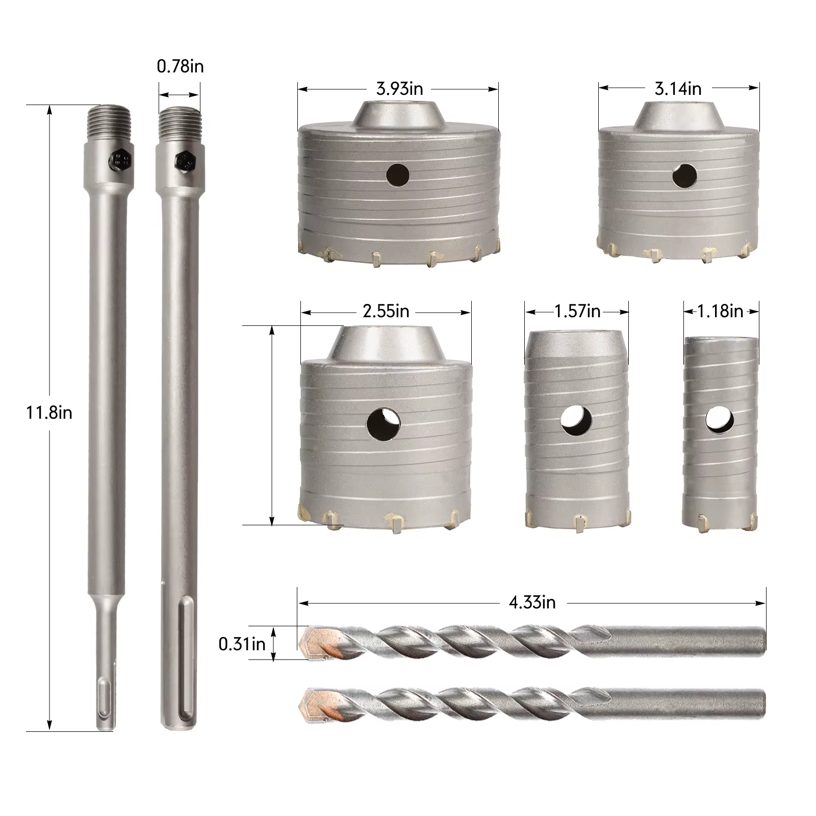 Kit de scie cloche à béton pour maçonnerie