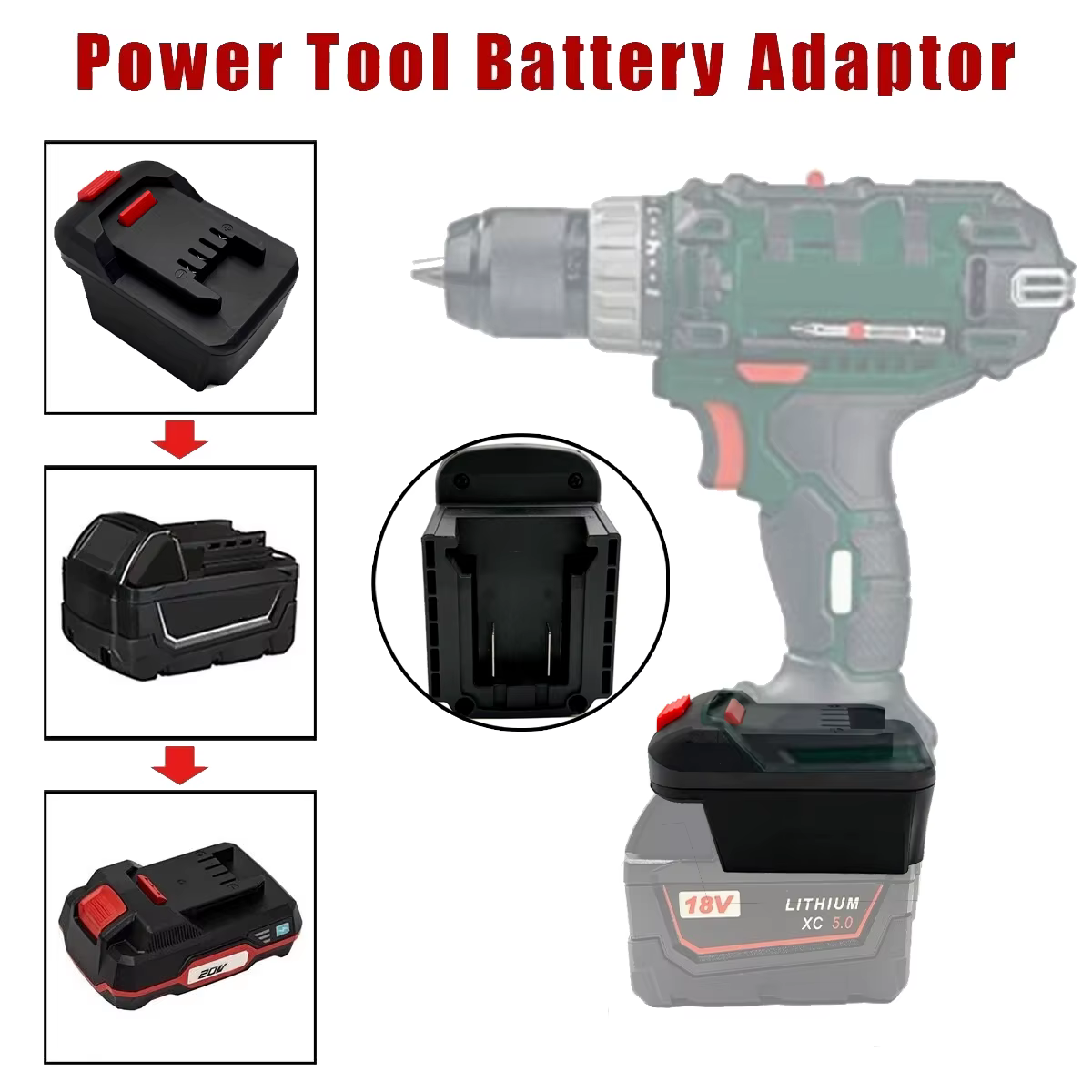 Adaptateur convertisseur de batterie pour Milwaukee 18V vers pour accessoires d'outils électriques au Lithium Parkside