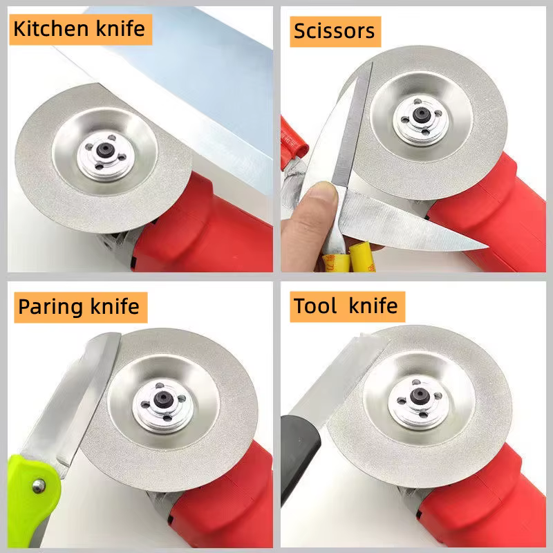 1 pièce Disque d'affûtage diamanté 100 mm, Disque abrasif en émeri, Granulométrie 400-1000 pour meuleuse d'angle, ciseaux de cuisine et outils