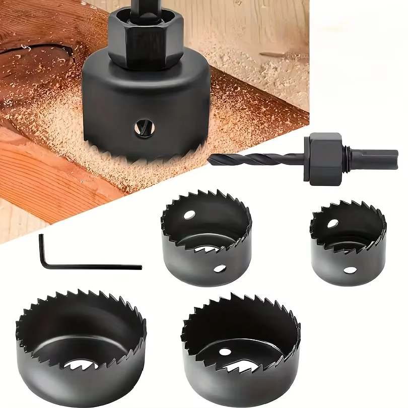 Kit de 6 scies cloches en acier au carbone durable pour perceuse électrique