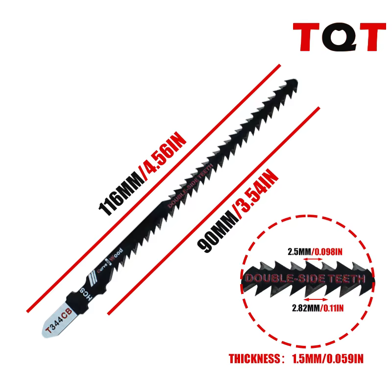Lot de 4 lames de scie sauteuse double face T344Cb pour une coupe incurvée efficace