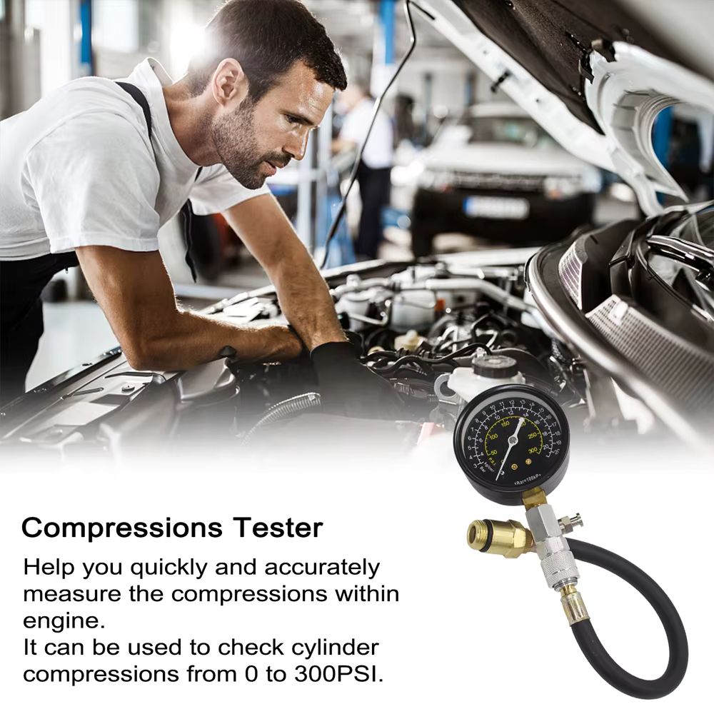 Kit de testeur de compression de cylindre de moteur 0-300PSI