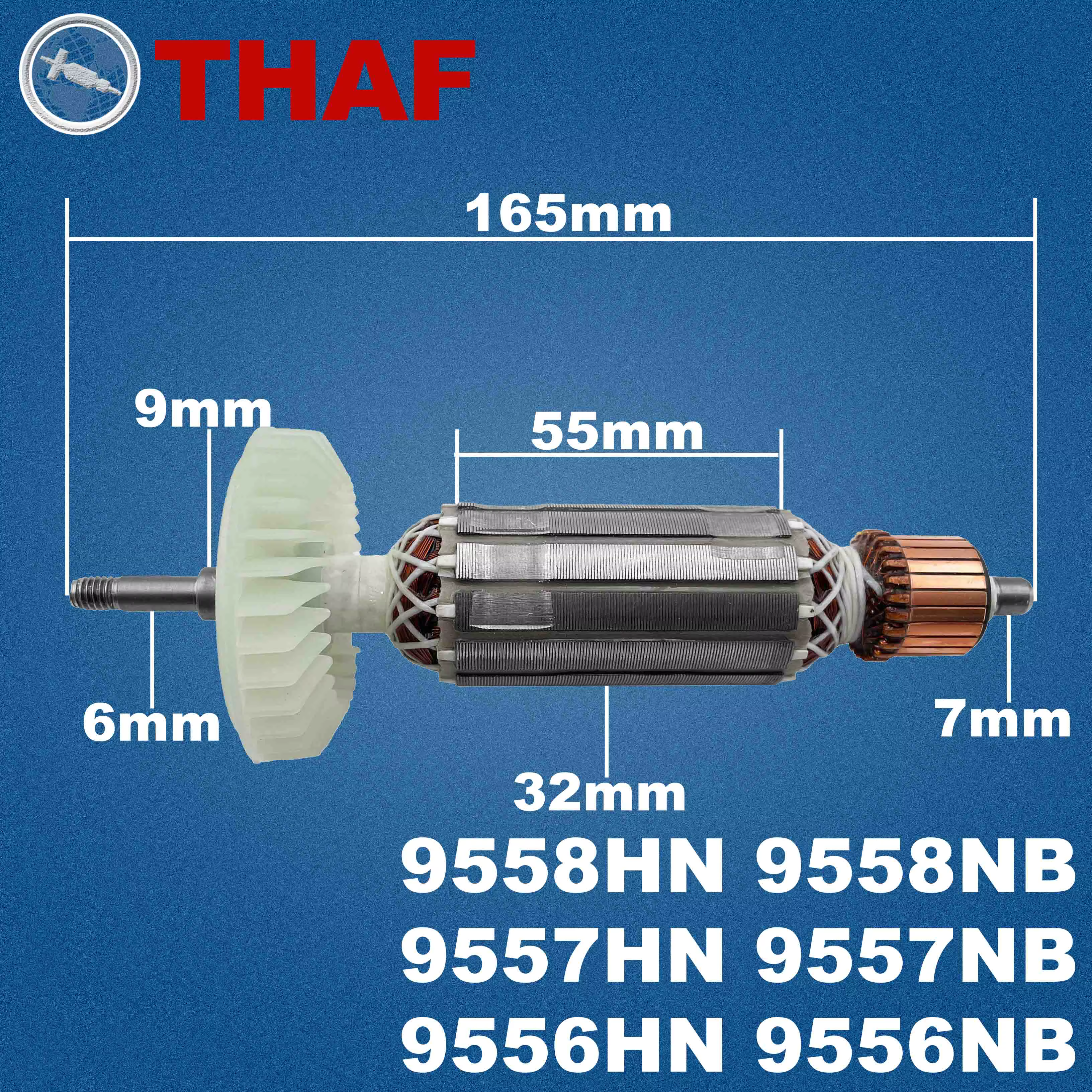 AC 220V 240V 9556NB 9556HN 9558NB 9558HN Induit Rotor pour MAKITA 9556 9557 9558 Meuleuse Angulaire Pièces de rechange