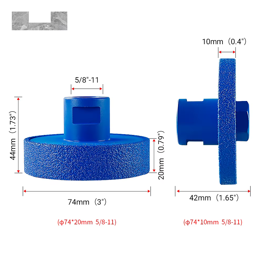Disque de meulage à bord plat diamanté brasé LOZLIN