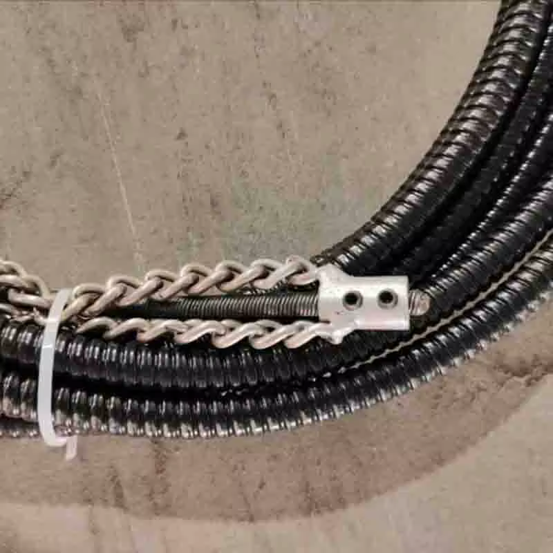 Tête de coupe à ressort et chaîne pour perceuse électrique, outil de débouchage efficace pour canalisations obstruées