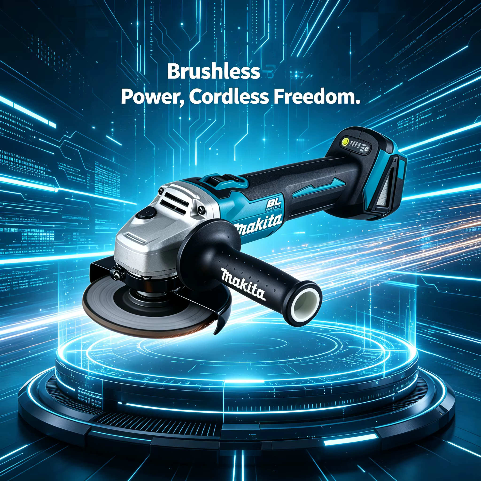 Meuleuse d'angle sans fil Makita 18V 125mm DGA404 | Outil de découpe et de polissage rechargeable Li-Ion (sans batterie)