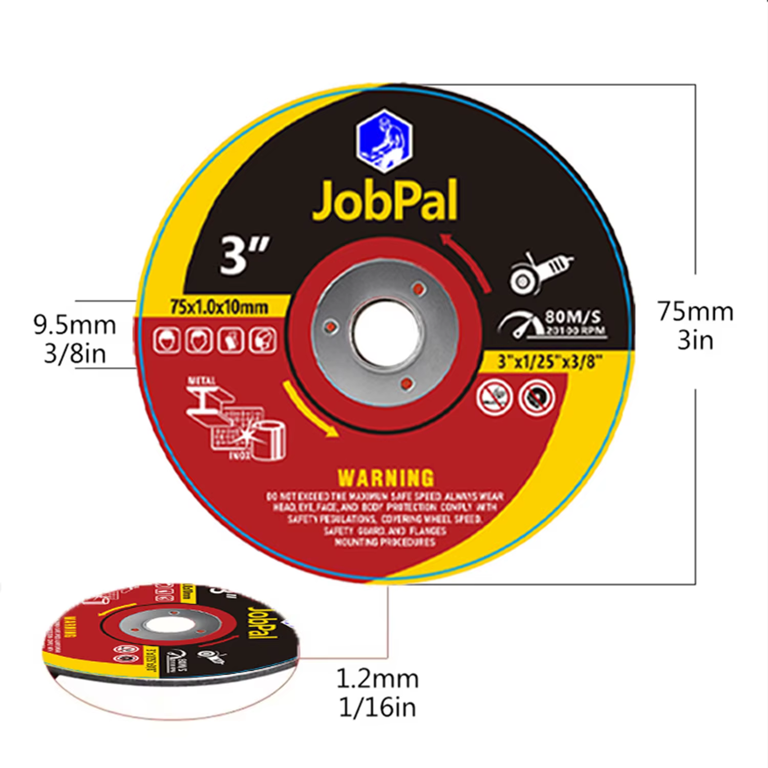Disque de coupe pour mini-meuleuse d'angle de 3 pouces