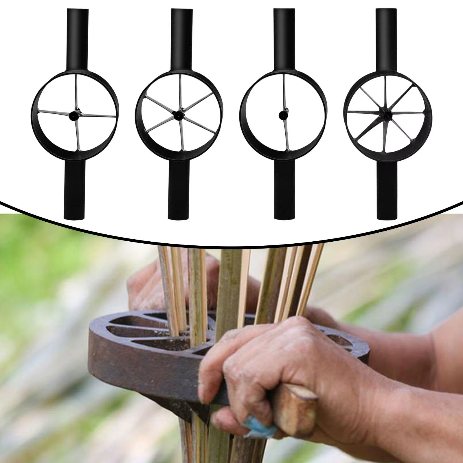 Fendeur de bambou robuste pour une division uniforme, machine professionnelle à fendre le bambou, outil manuel facile à utiliser pour les artisans de jardin