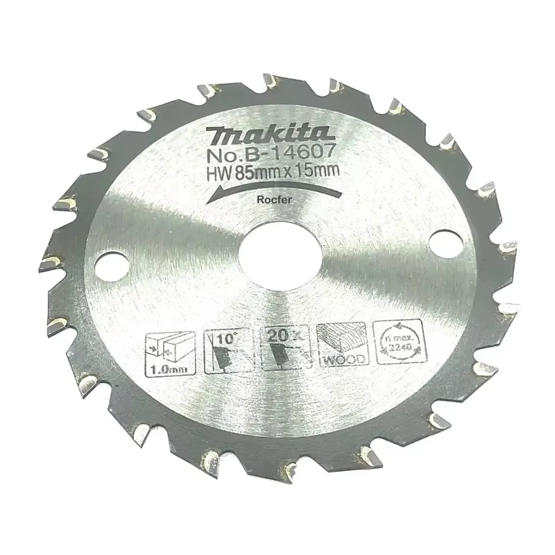 Makita B-14607 Disco HM 85/15/20D lames de scie circulaire haute dureté coupes de bois bords tranchants fixation d'outil à dents multiples