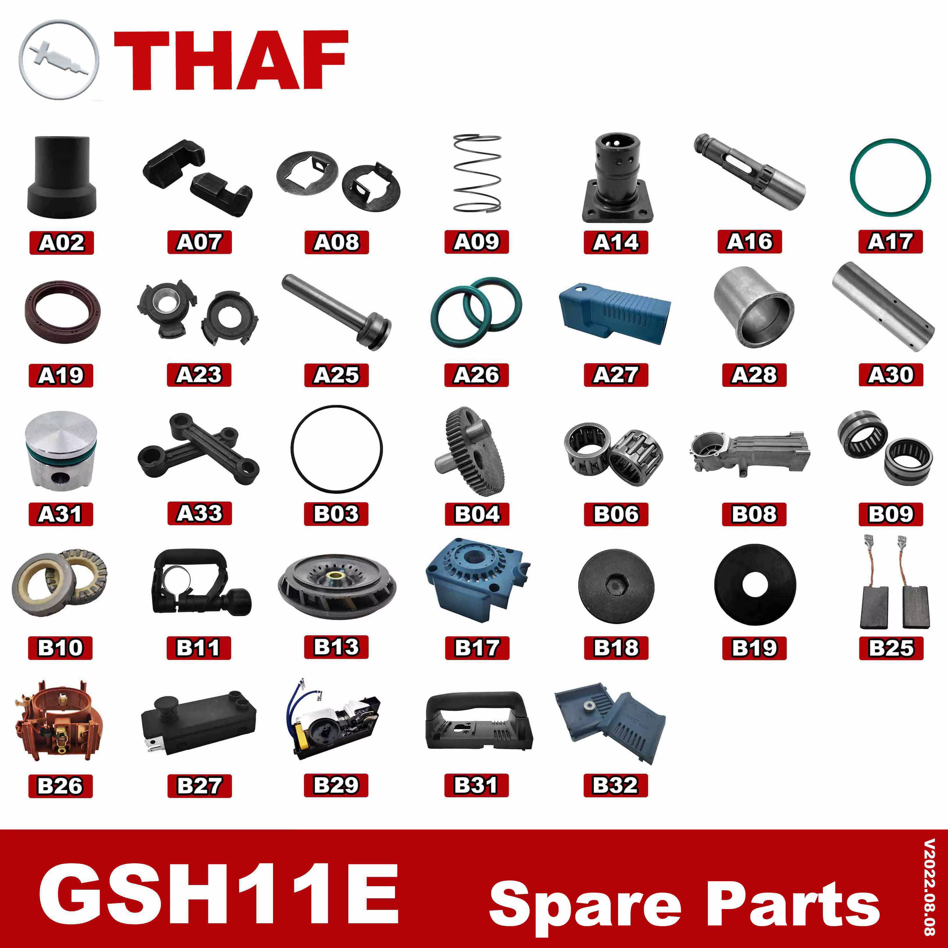 Porte-Outil Remplacement Pièces de rechange pour BOSCH Marteau A Percussion GSH11E A16