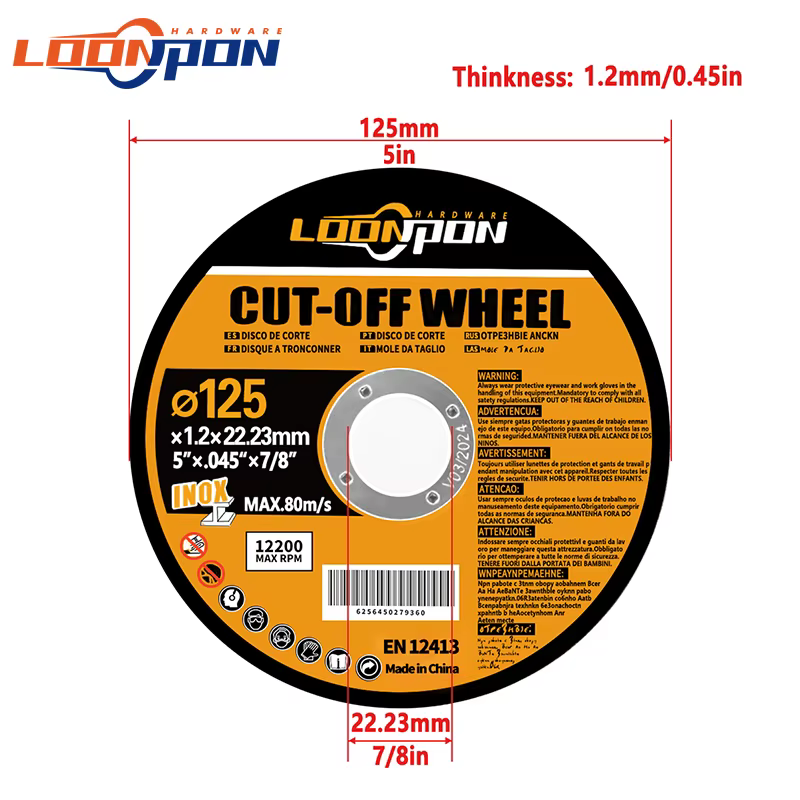 Disque de coupe en métal de 125mm