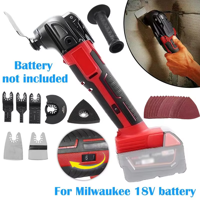 Pour Milwaukee 18V batterie électrique oscillant outil multifonction 6 vitesses sans fil Vibration tondeuse scie de coupe outils électriques