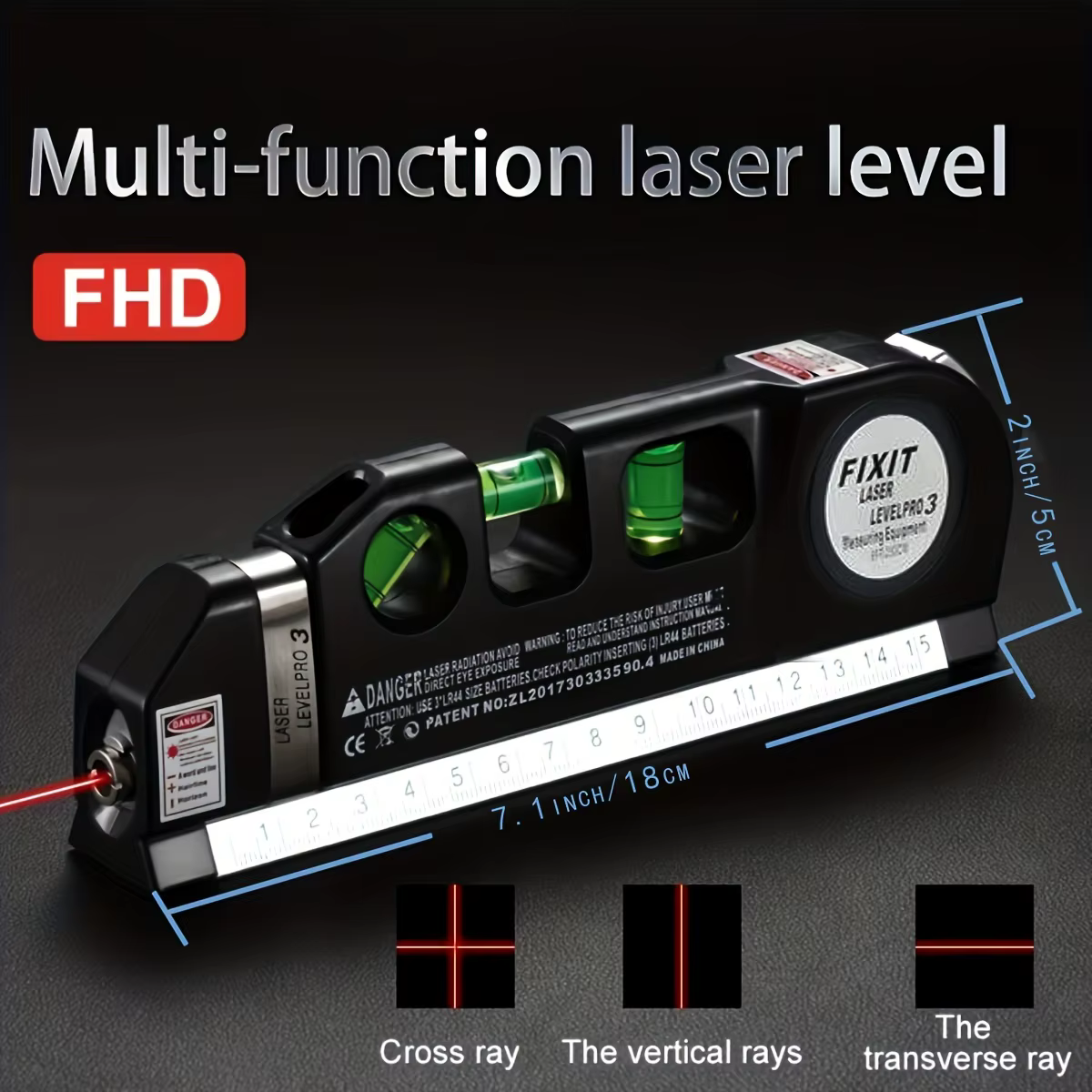 Niveau laser, outil de ligne polyvalent et compte-gouttes