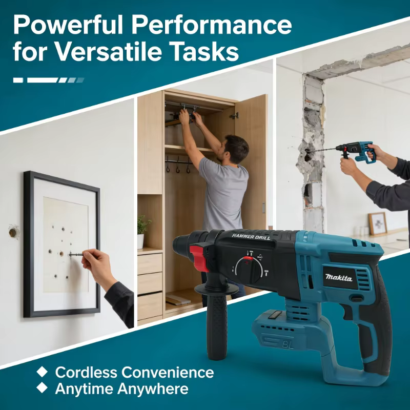 Makita Perceuse à percussion sans fil 18V (26MM) - Outil électrique sans fil à batterie lithium pour le perçage (machine uniquement)