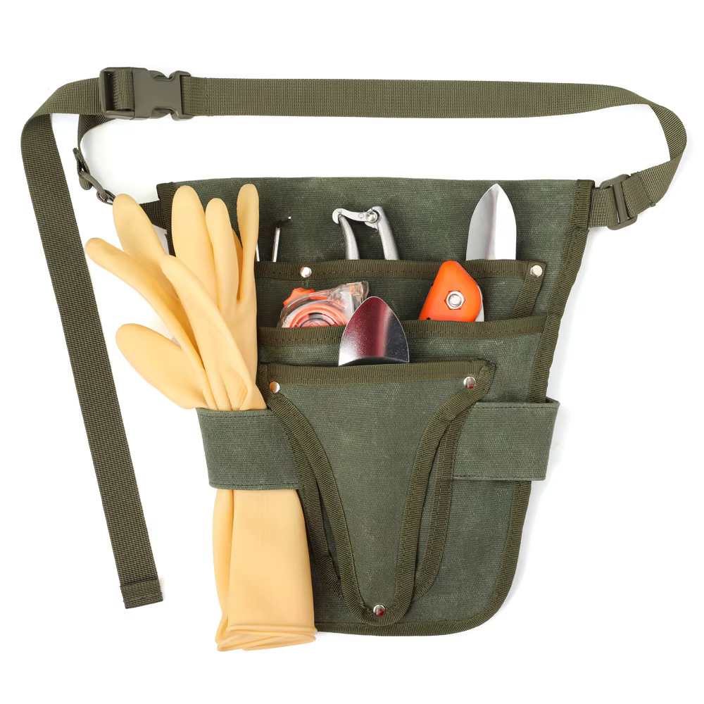 Sacoche de ceinture pour outils de jardin en toile, sac à outils avec plusieurs poches de rangement, imperméable, portable, pour hommes et femmes, sac à outils durable