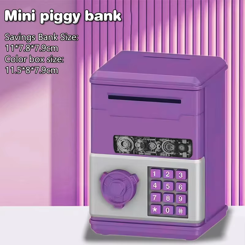 Mini tirelire pour enfants, tirelire créative accessible, mot de passe, pour garçons et filles, pour ranger des cadeaux de vacances