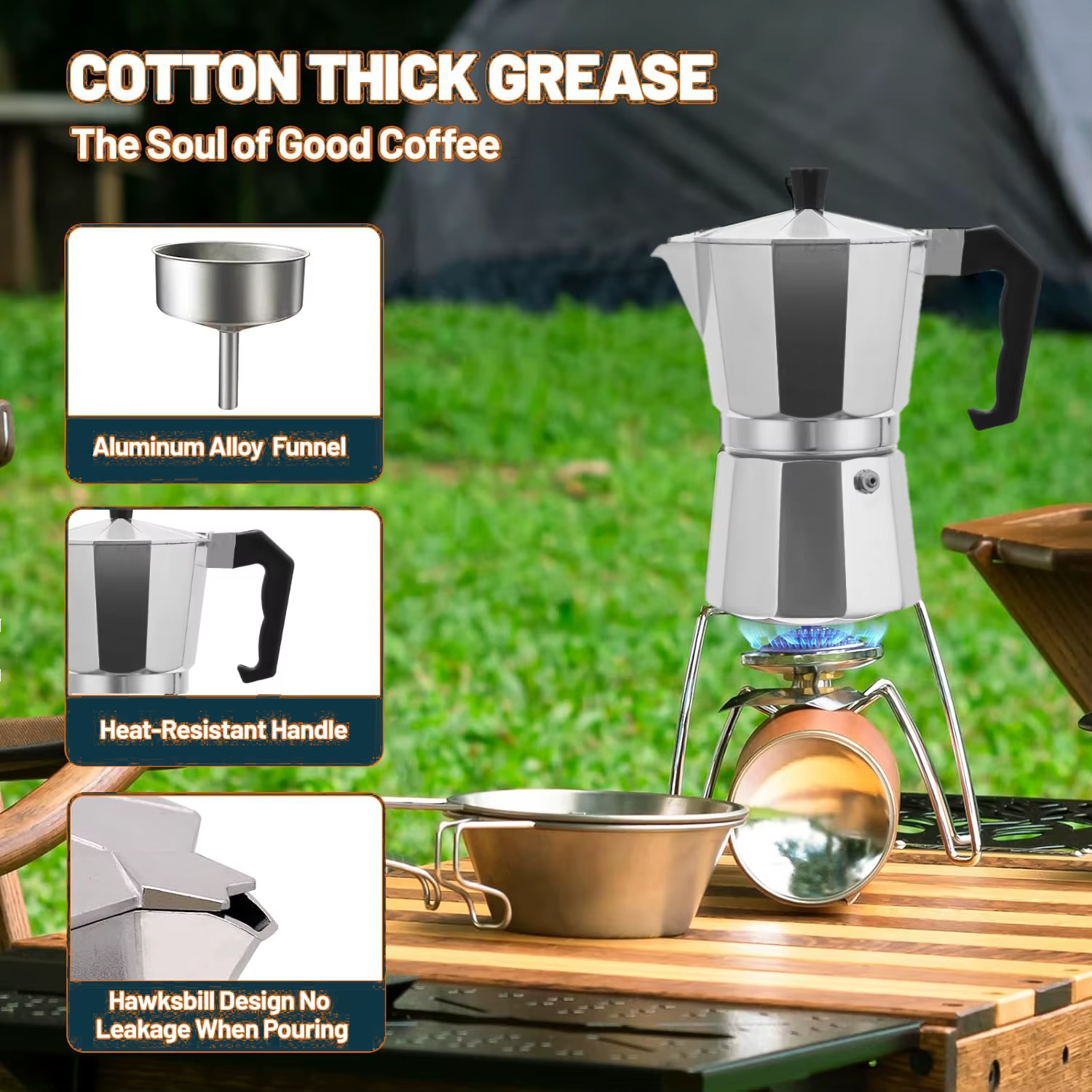 Cafetière et expresso classique sur cuisinière, cafetière moka pour la brassage de café italien et cubain, cafés, tasses à expresso 1/2/3/6, argent