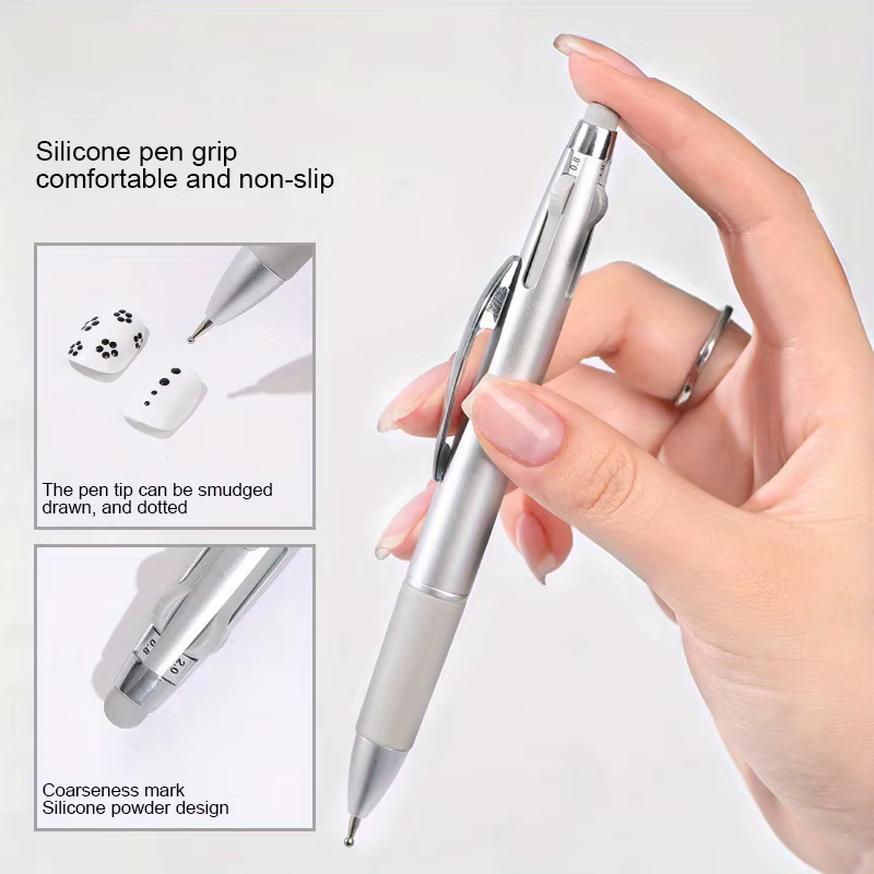 Stylo à points pour nail art, outils de nail art en forme de stylo à bille, pointe pour nail art, peinture à points, kit de manucure pour le dessin à points, salon à domicile