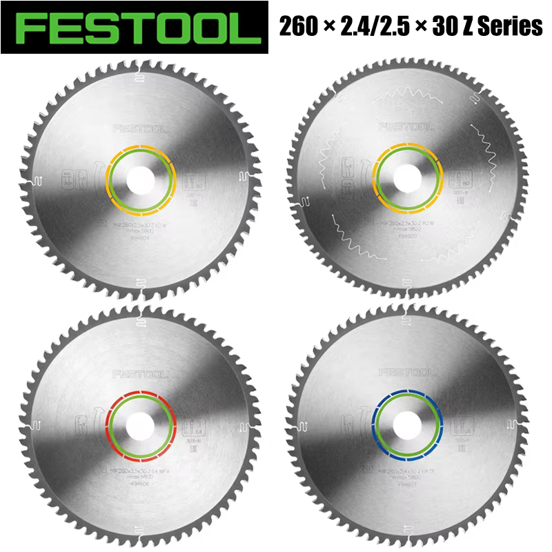 FESTOOL lame de scie circulaire série 260*2.4/2.5*30Z 494604 494605 494606 494607 disque de coupe polyvalent