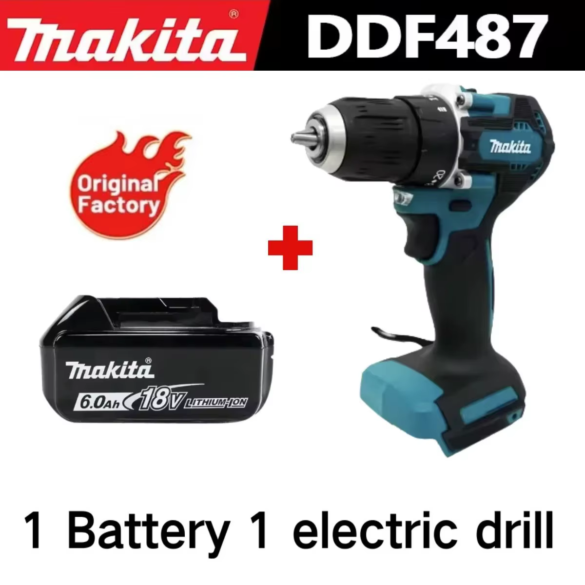 Makita Original DDF487 Perceuse-visseuse sans fil sans balais