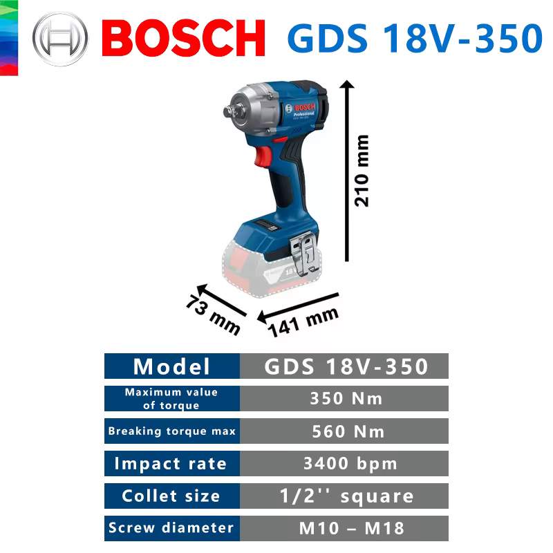 Bosch-Clé à chocs sans fil GDS 18V-350