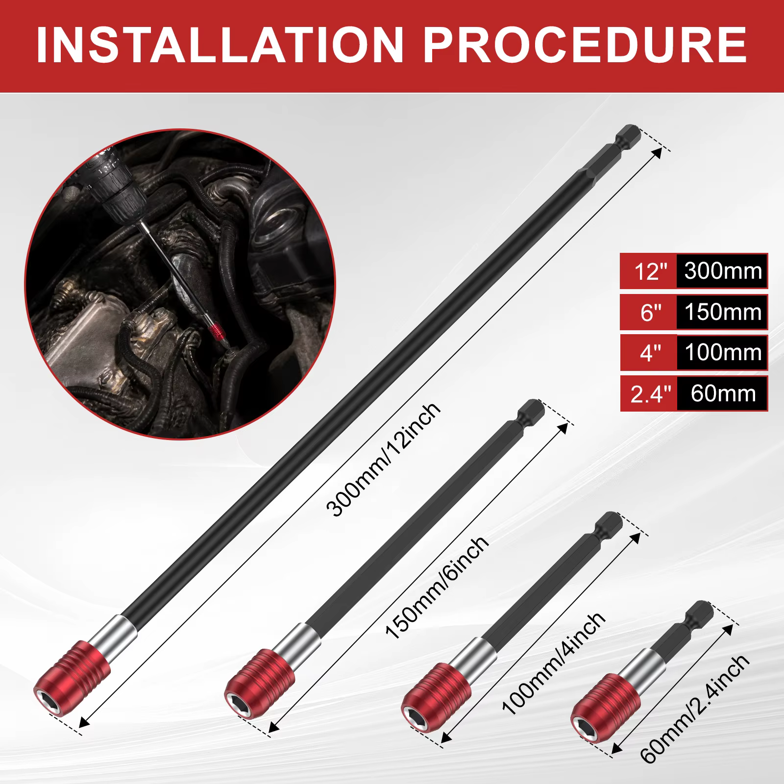 Kit d'extension magnétique pour embouts de perceuse