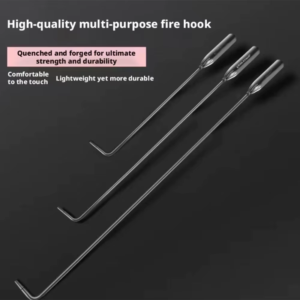 Pique à charbon multifonction en métal pour foyer, outil de camping pour bois de chauffage, accessoire extérieur