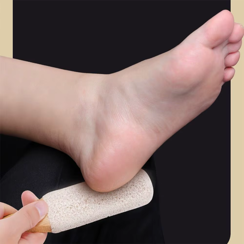 Ponceuse de pieds en bambou coordonnante à 360 °, outil de pédicure en carbure de silicium pour les pieds