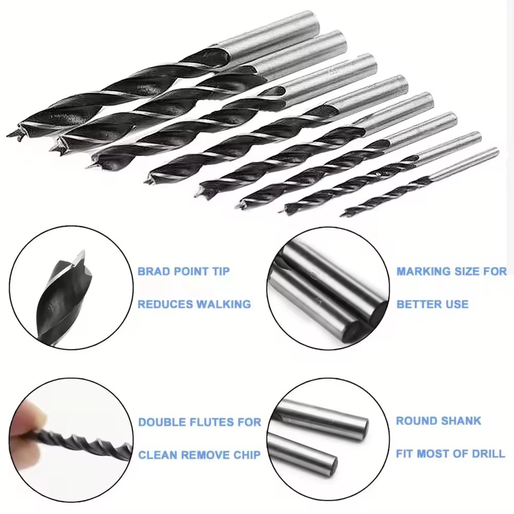 Perceuse de menuiserie à trois pointes de 3 à 10mm