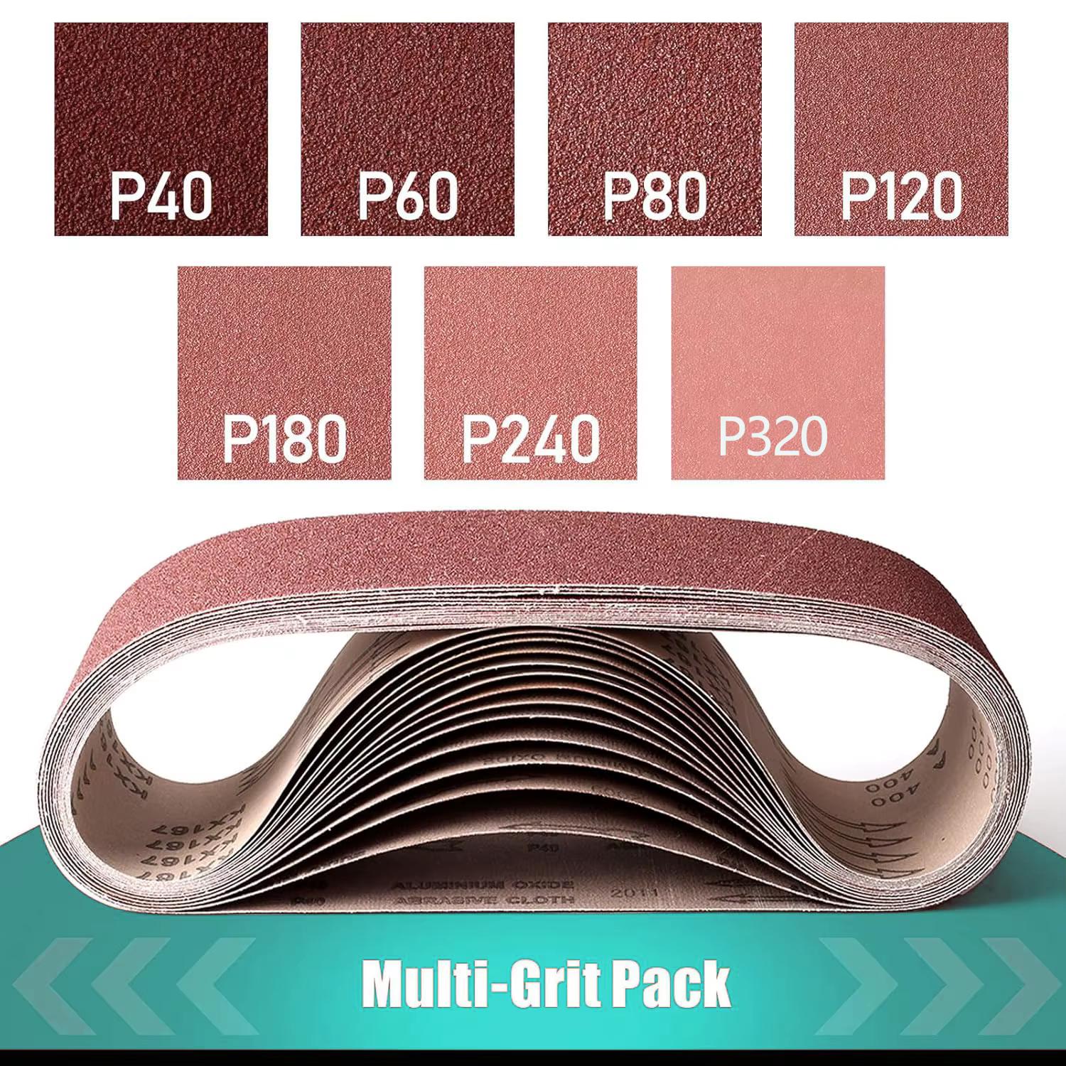 10 pièces 75x533mm bandes abrasives 40/60/80/120/180/240/320 grain pour ponceuse à bande outil abrasif bois métal mou polissage meulage