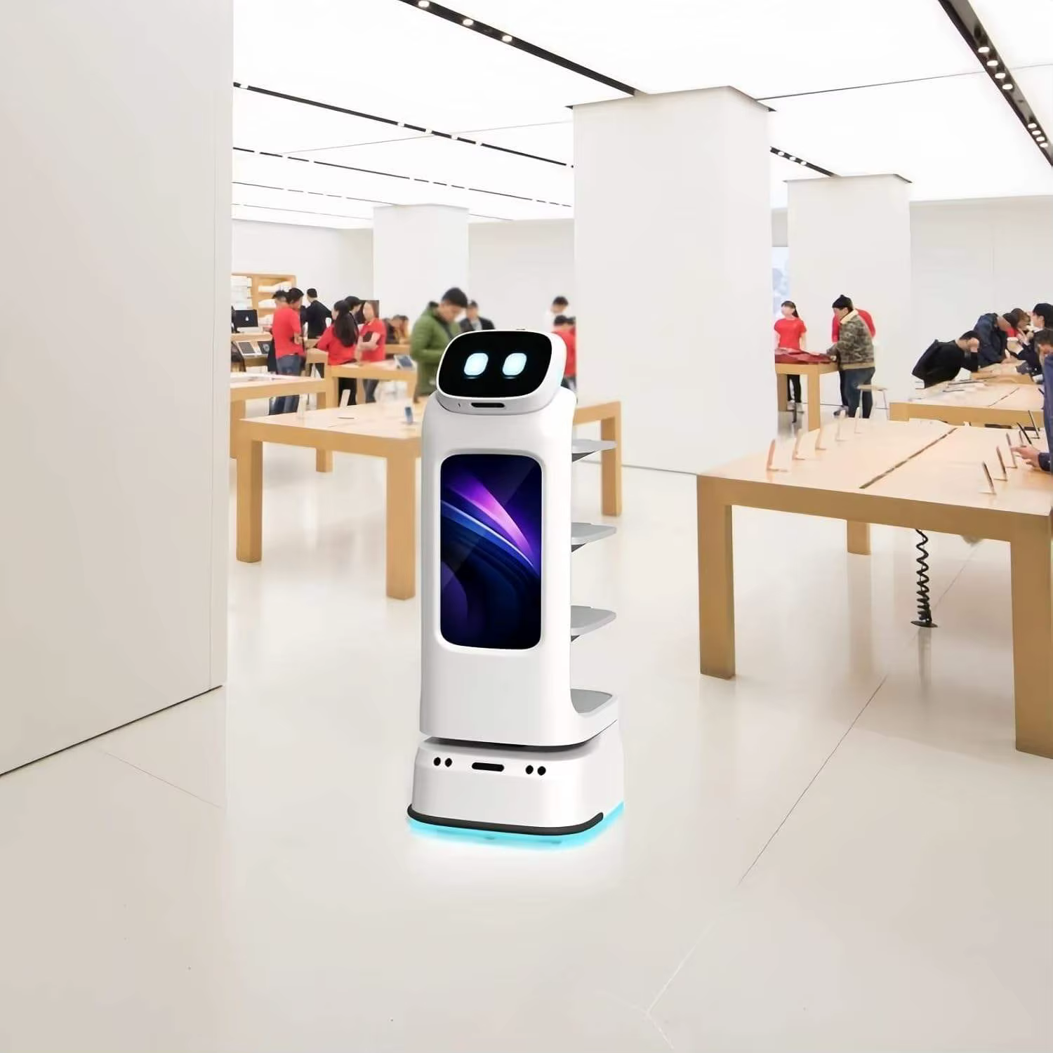 Robot de livraison de nourriture intelligent personnalisé pour usage commercial - Robot de service de restaurant flexible et robuste pour un service automatisé