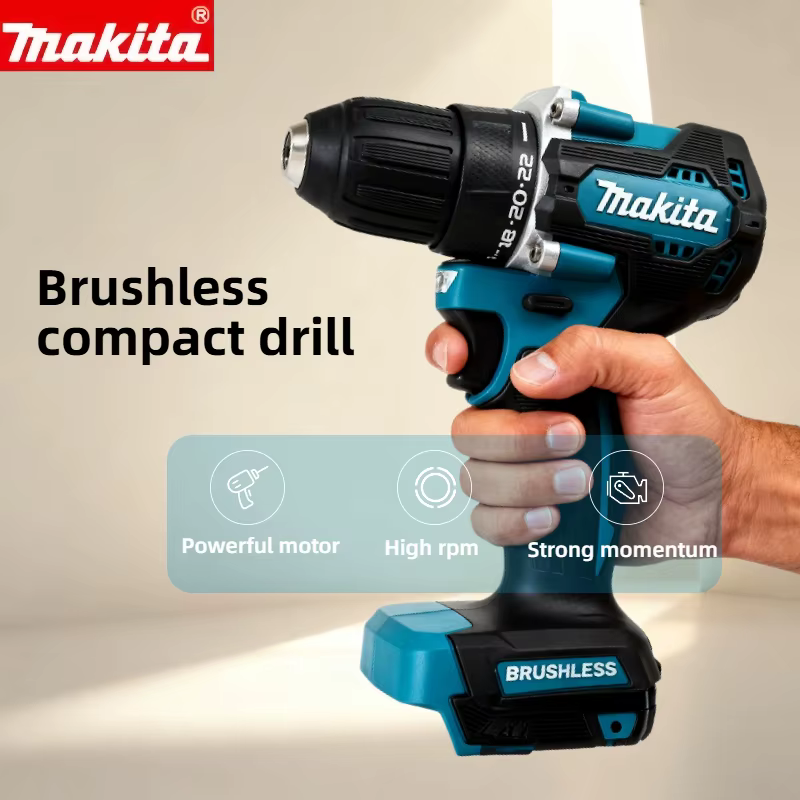 Perceuse électrique au lithium Makita DDF487 18V : outil rechargeable sans balais à couple élevé de 10 mm
