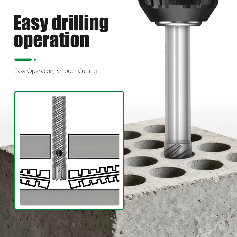 LAVIE 1pc foret à béton renforcé SDS-Plus spécifications et tailles multiples-foret haute dureté-point pénétration d'armature de service