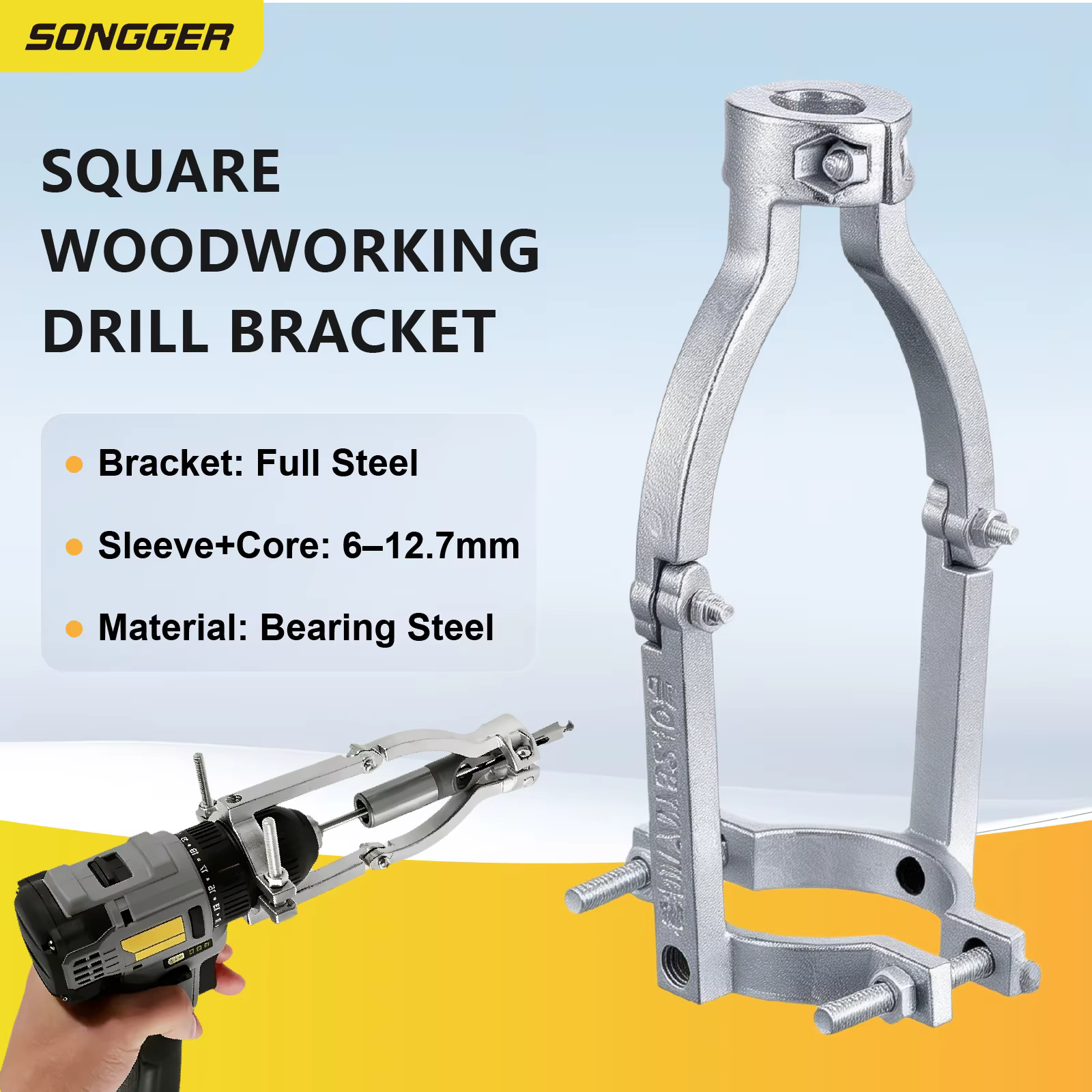 Accessoire mortaiseuse mèche carrée ciseau creux pour bois réglable pour perceuse à colonne 6-12