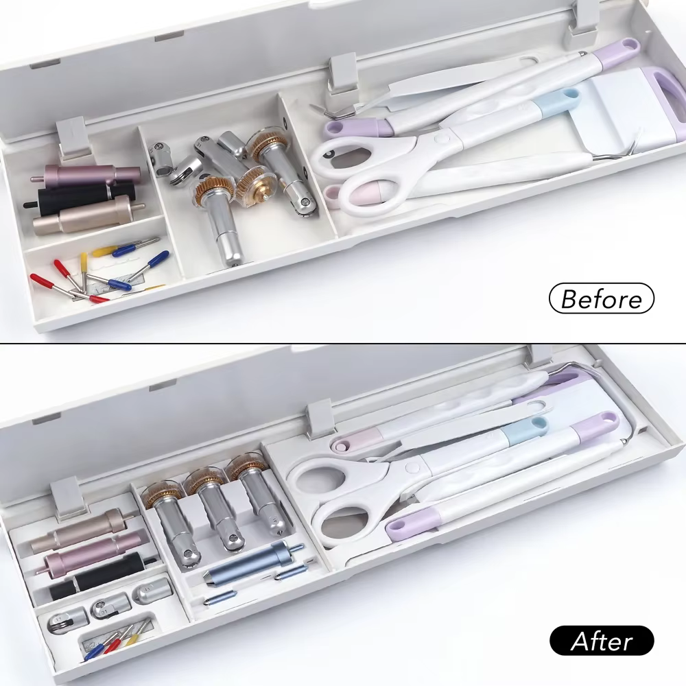 Kit de rangement pour outils 4 pièces/ensemble, insert pour lames, boîtier, pointe / Kit d'outils de désherbage, plateau organisateur compatible avec Cricut Maker 3 et Maker