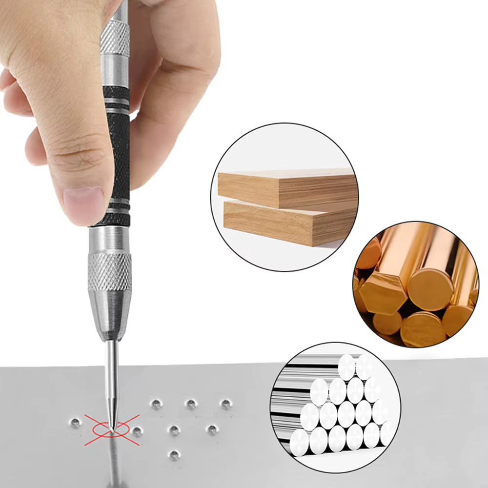 Poinçon central automatique foret métallique universel à bois ressort réglable chargement