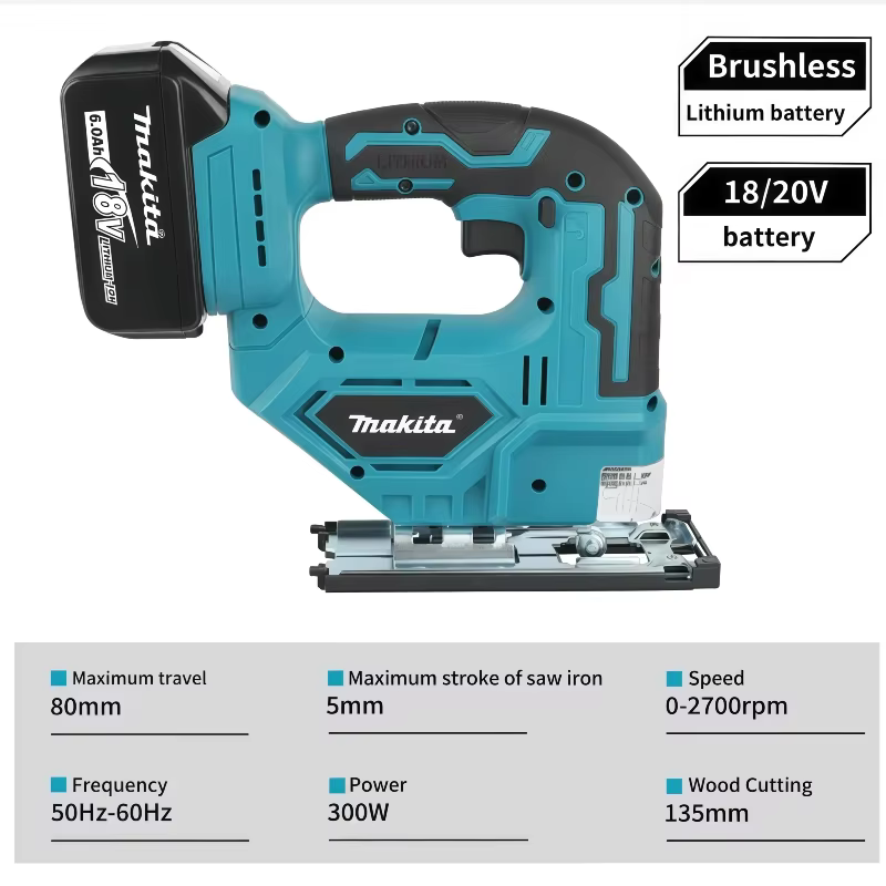 Scie sauteuse électrique sans fil Makita DJV182Z Brushless avec lame de scie